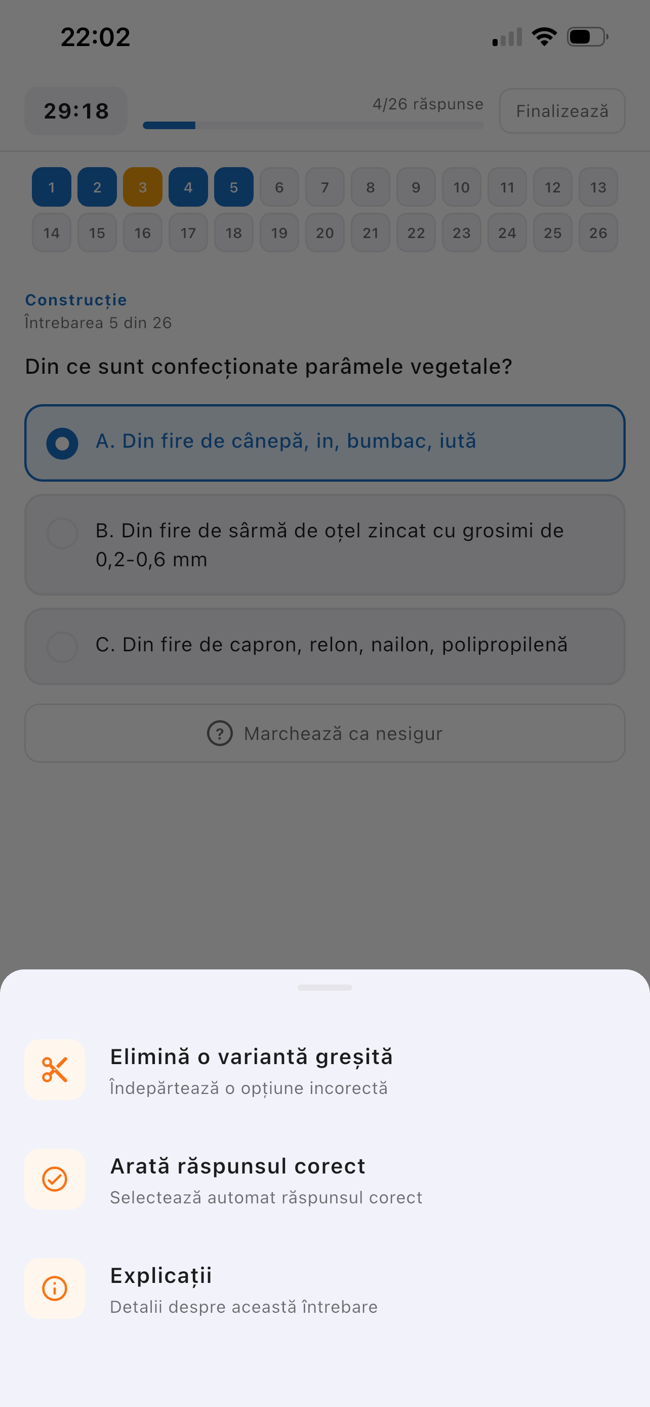 Mod Test — Ajutor inteligent